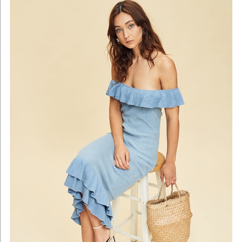 LPA Blue knit dress